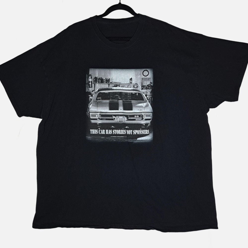 Chevy Chevelle Shirt Mens 3XL Black Graphic Tee Classic Hot Rod‎ Car No Sponsors